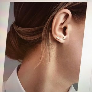 Tiffany T Collection Silver Smile Earrings